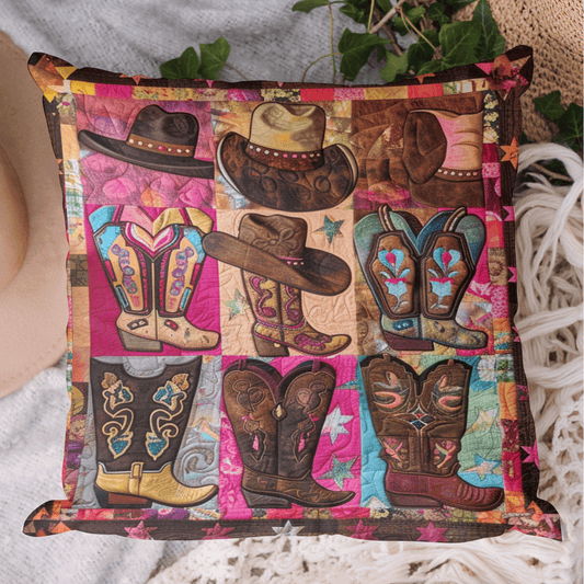 Western Boot Quilted Pillow Case NCU0TH1498