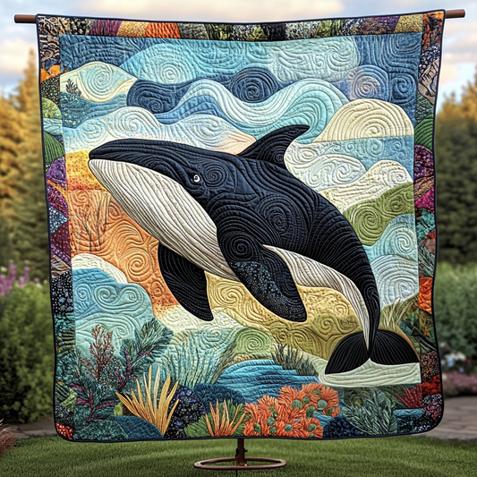 Whale of the Wild Quilted Blanket NCU0DK2040