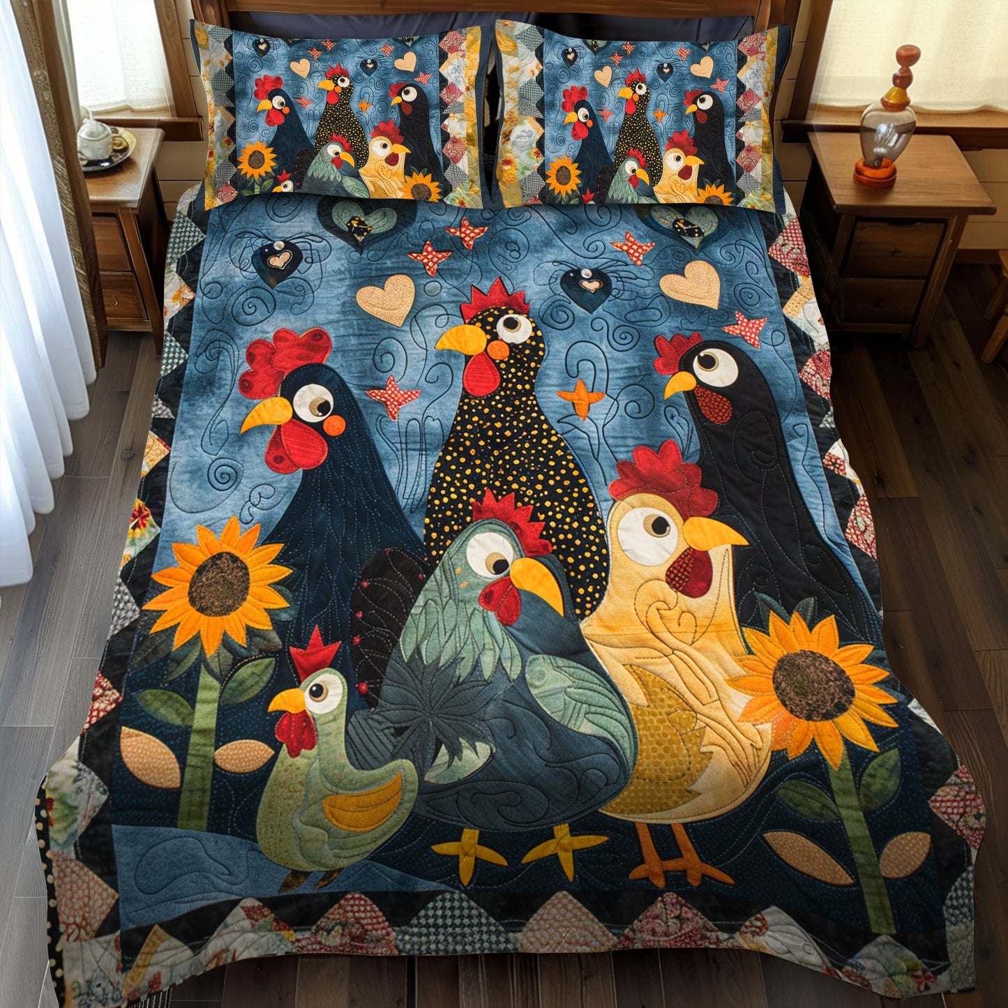 Whimsy Night Farm 3-Piece Quilted Bedding Set NCU0TH857