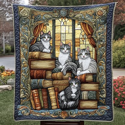 Whiskers and Words Quilted Blanket NCU0DK1249