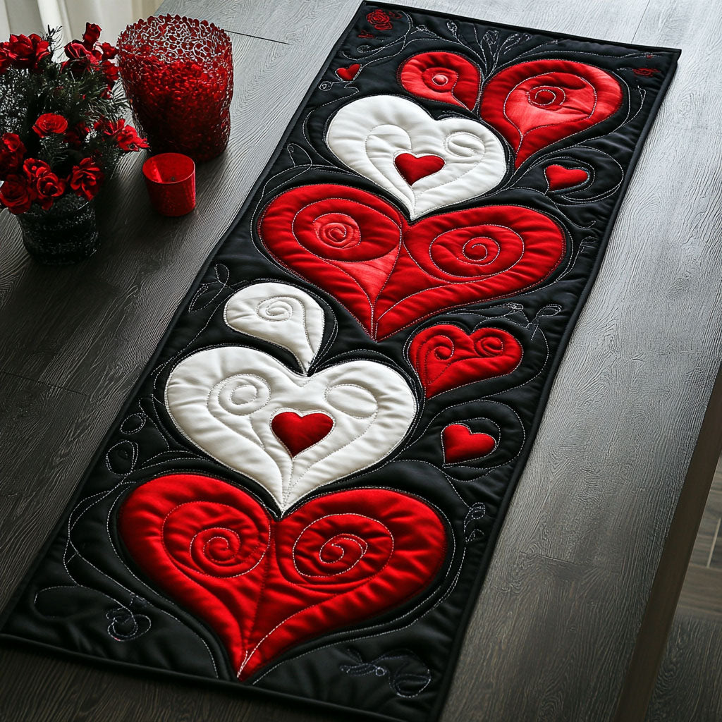 Whispered Hearts Quilted Table Runner NCU0PT2921