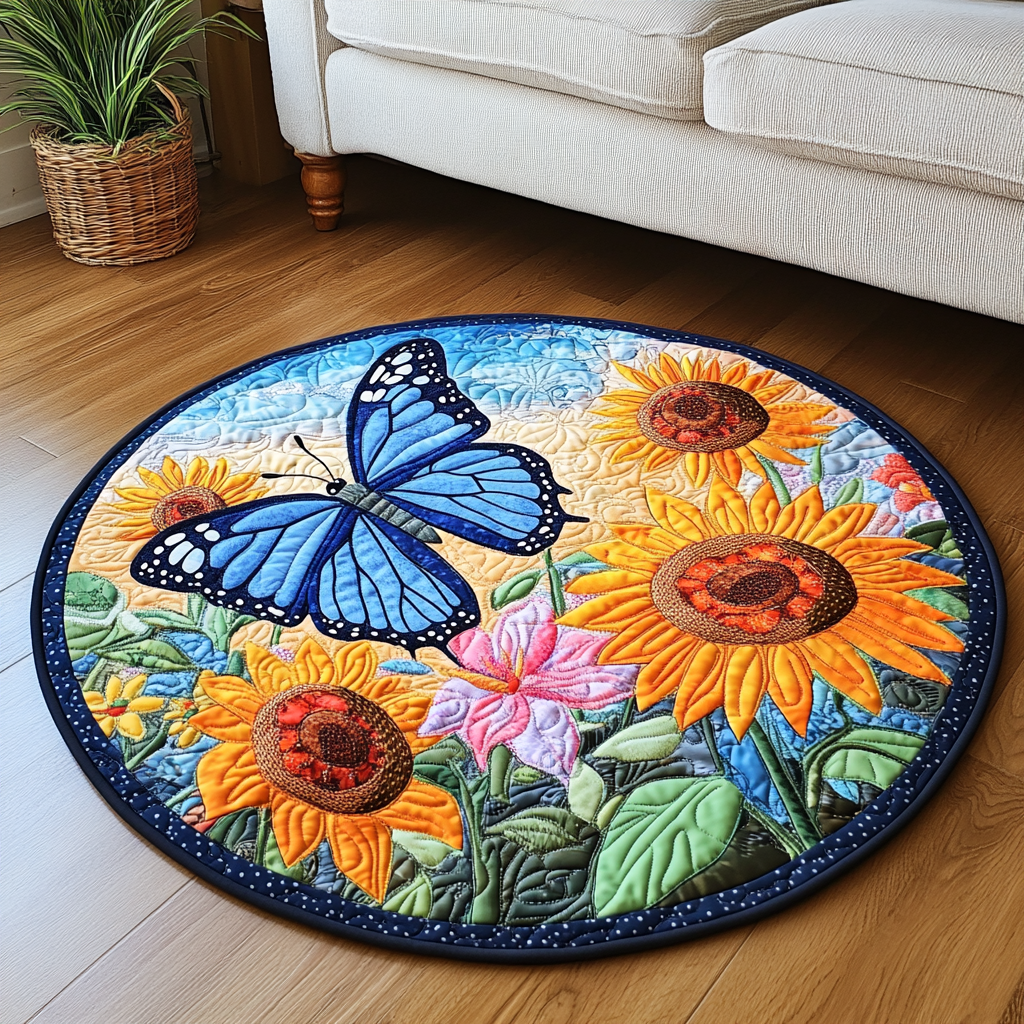 Whispering Wings Quilted Round Mat NCU0DK1161