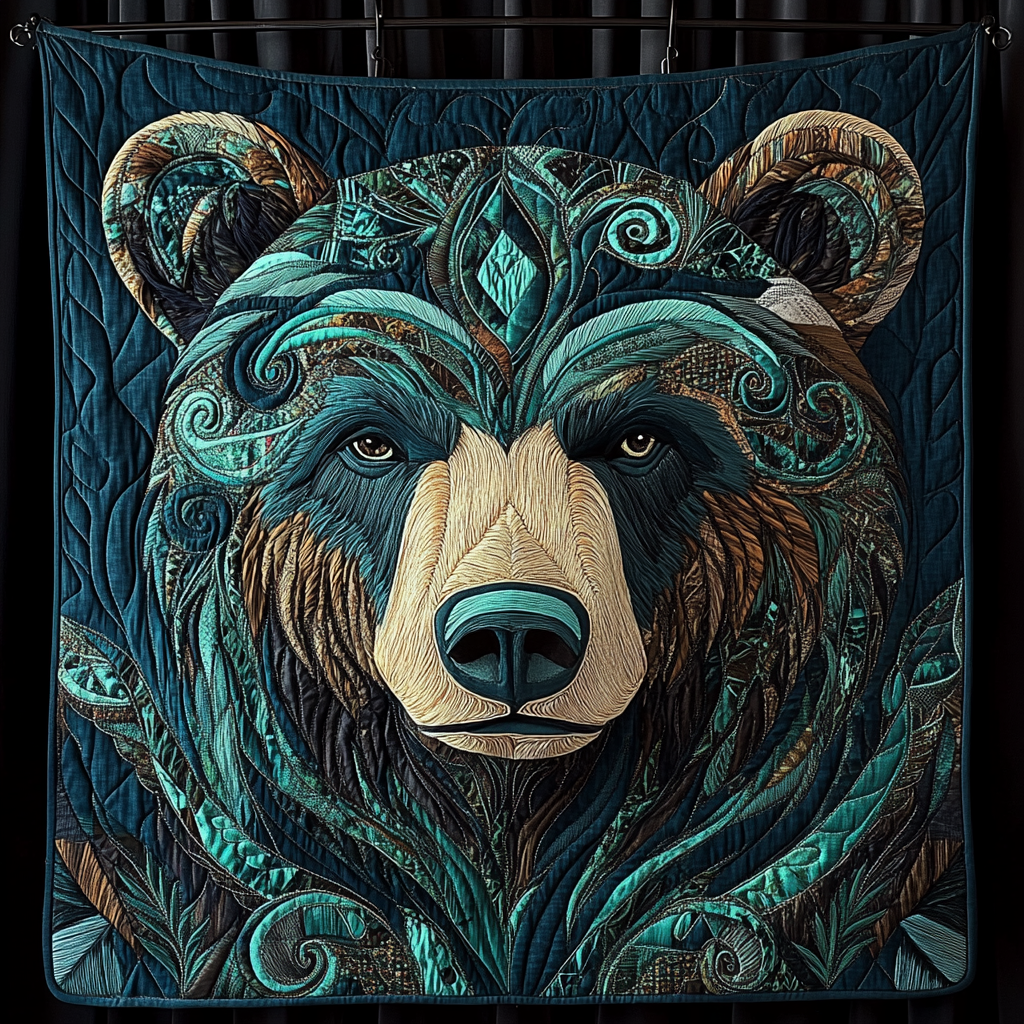 Whispering Woods Bear Quilted Blanket NCU0DK865