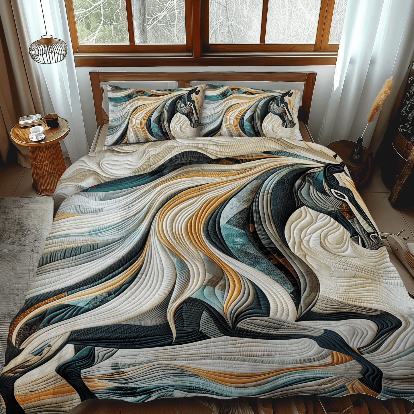 Whispers Of The Wild 3-Piece Quilted Bedding Set NCU0DV313