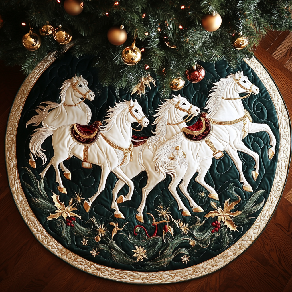 White Horse TAI041124480 Quilted Tree Skirt