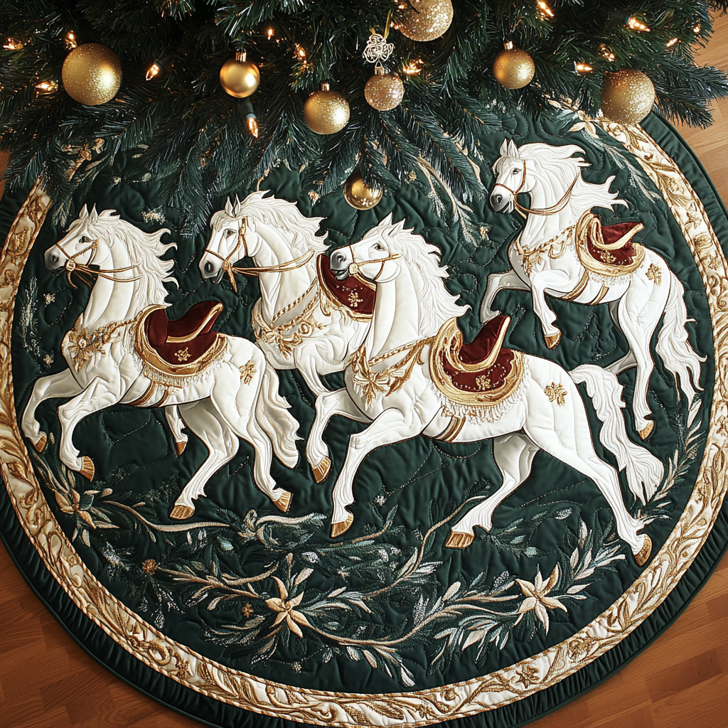 White Horse TAI041124502 Quilted Tree Skirt