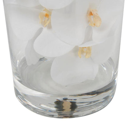 Glass Cylinder With White Phalaenopsis Orchids