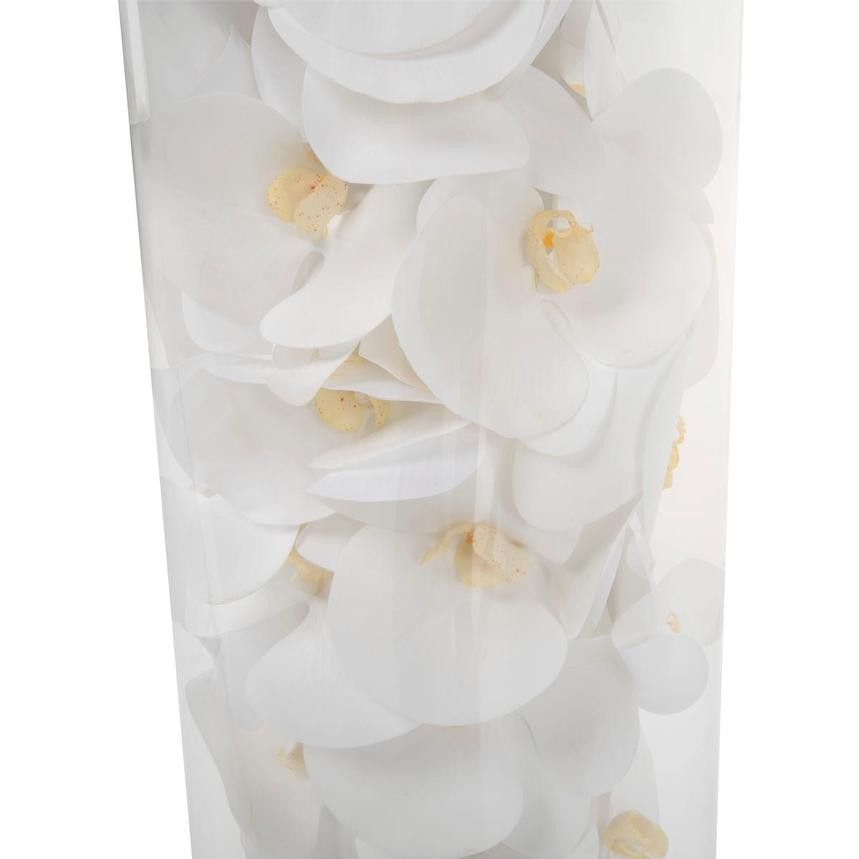 Glass Cylinder With White Phalaenopsis Orchids