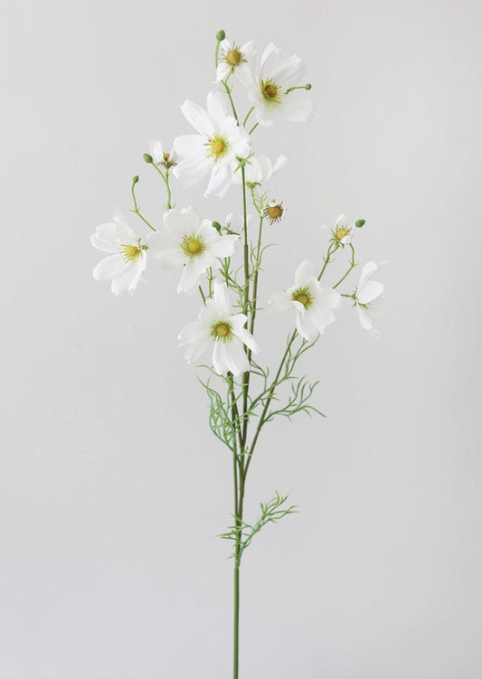 White Artificial Cosmo Daisy Flower - 37"