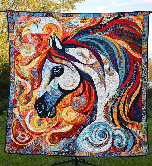 Wild Mustang Quilted Blanket NCU0PT657