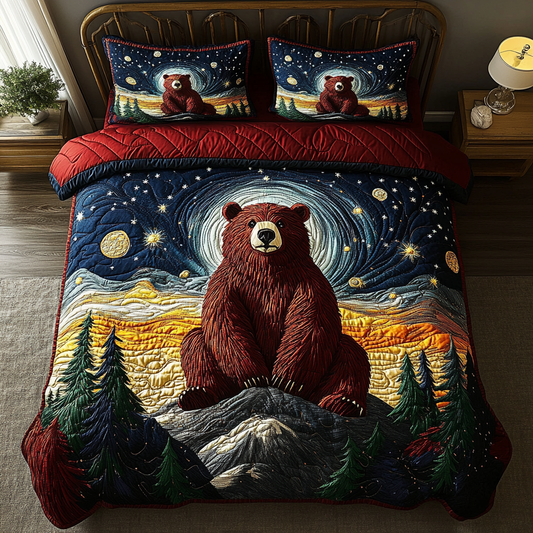 Wildwood Bear 3-Piece Quilted Bedding Set NCU0DK2570