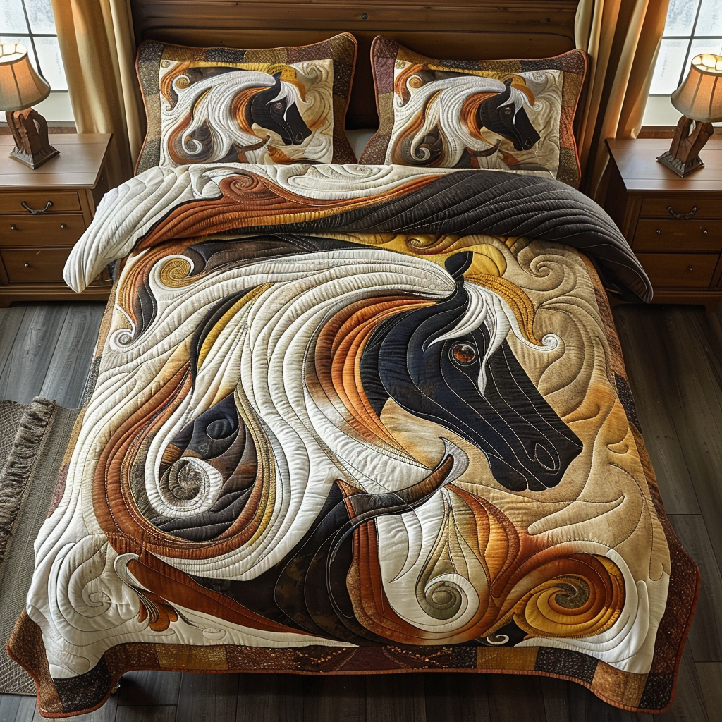 Windblown Mane Horse Quilted Blanket NCU0TH761