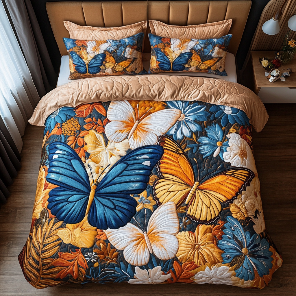 Winged Beauty 3-Piece Quilted Bedding Set NCU0DK2689