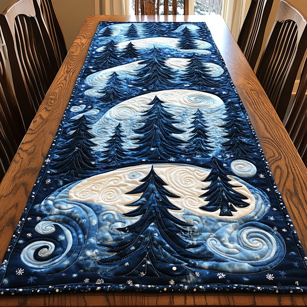 Winter Pine Forest TAI041124626 Quilted Table Runner