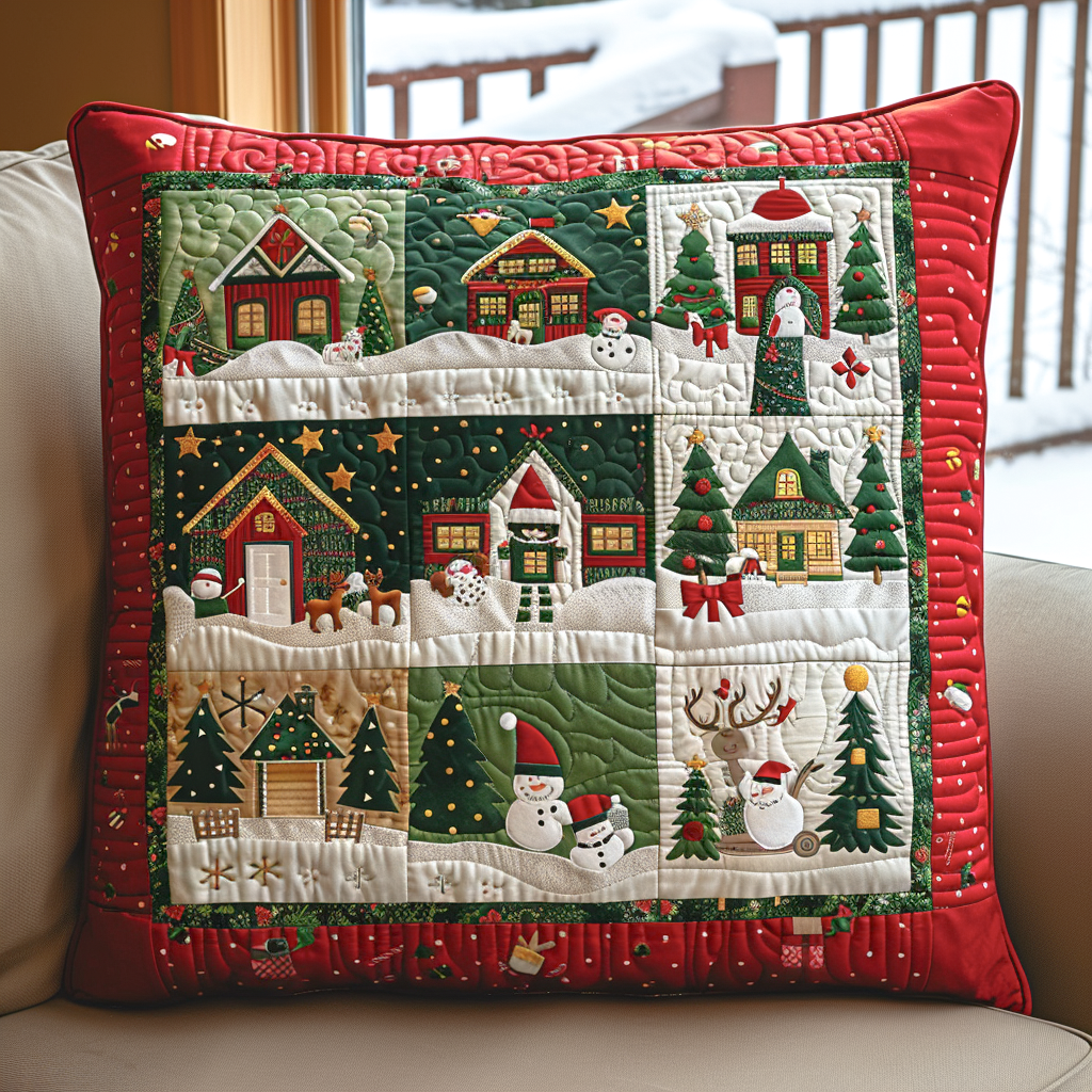 Winter Village Charm Quilted Pillow Case NCU0NT091