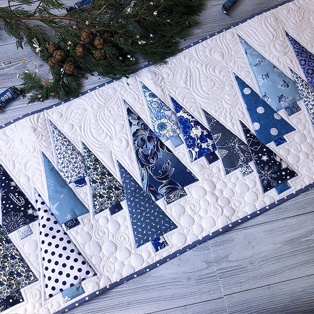 Winter Wonderland Pine Quilted Table Runner NCU0TL486