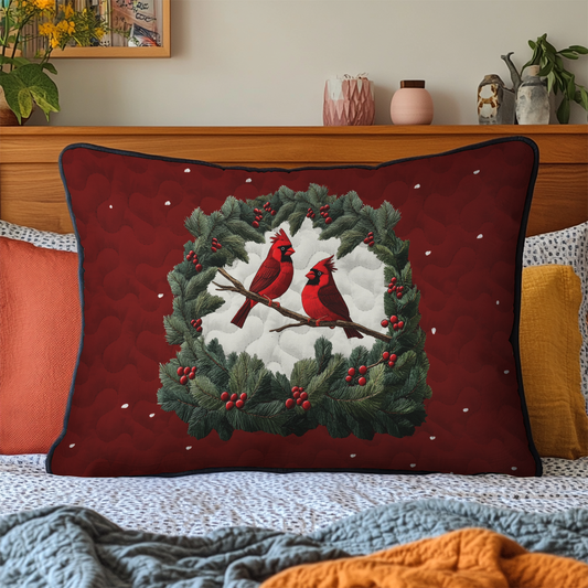 Winter Cardinal Quilted Bedding Pillow Case NCU0DK3598