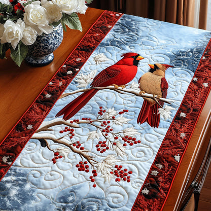 Winter Cardinals Quilted Table Runner NCU0NT2966