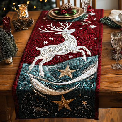 Winter Reindeer Quilted Table Runner NCU0TL1564