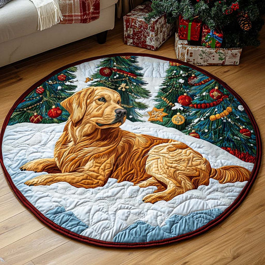 Winter Retriever Quilted Round Mat NCU0NT1374