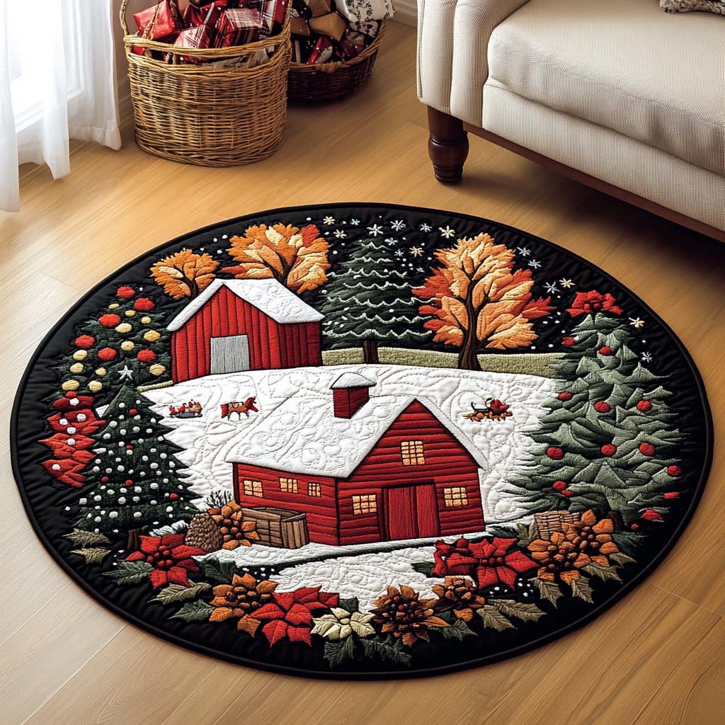 Winterberry Homestead Quilted Round Mat NCU0NT1238