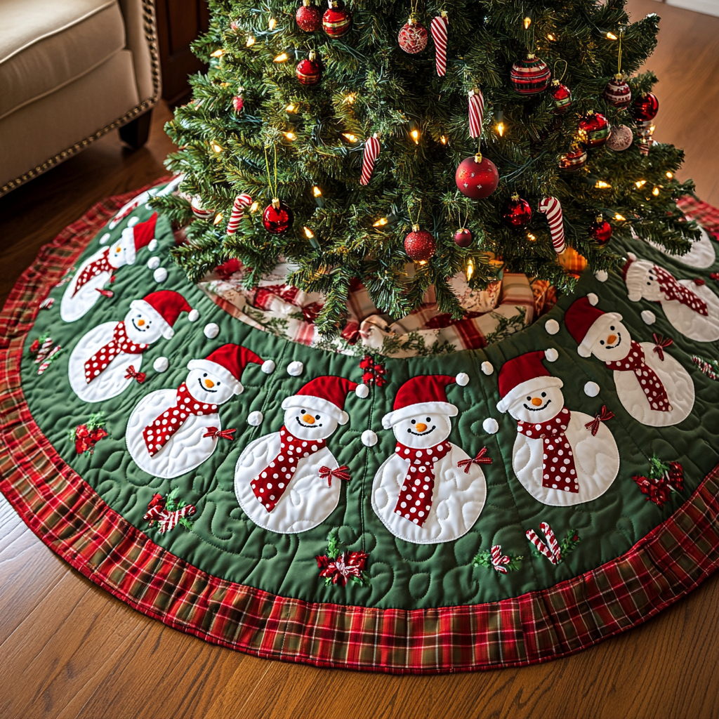 Wintertime Cheer Christmas Quilted Tree Skirt NCU0DK2098