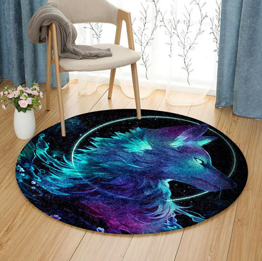 Wolf Galaxy QN020826A Round Area Rug