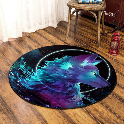 Wolf Galaxy QN020826A Round Area Rug