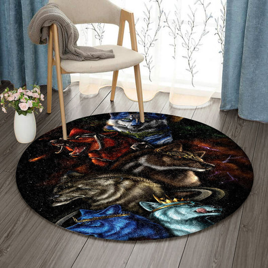 Wolves DN3009148RR Round Area Rug