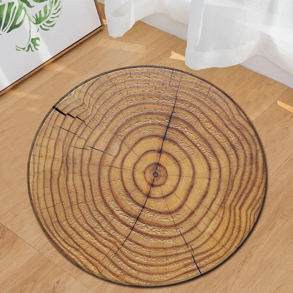 Wood Grain CLM3009188TM Round Area Rug