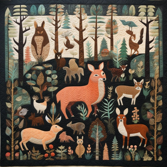 Woodland Whimsy Animals BL07112304 Quilt Blanket