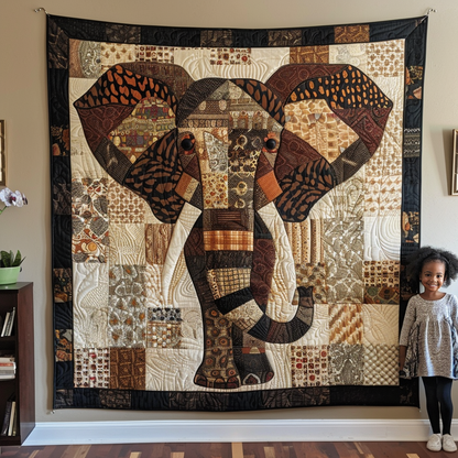 Woodland Harmony Elephant Quilted Blanket NCU0TH728