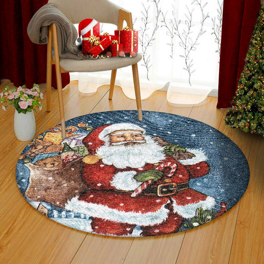 Xmas Santa Claus TN0611152TM Round Area Rug