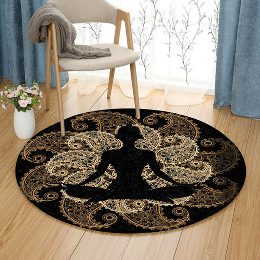 Yoga Meditation TN310748A Round Area Rug