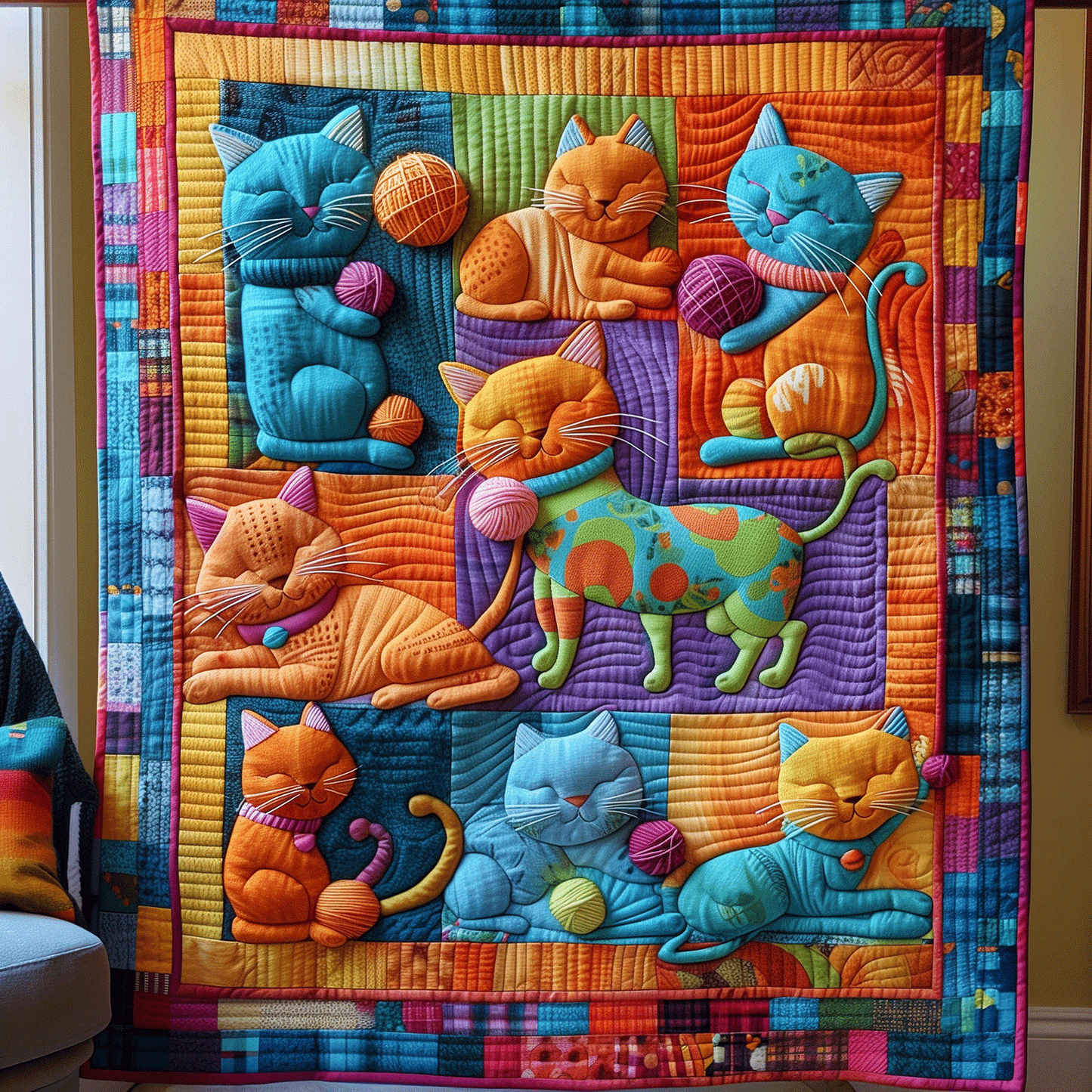 Yarn Play Kittens Quilted Blanket NCU0TH1422