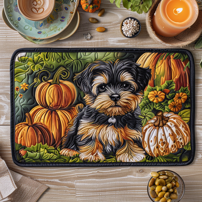 Yorkie Pumpkin Quilted Place Mat NCU0TH216