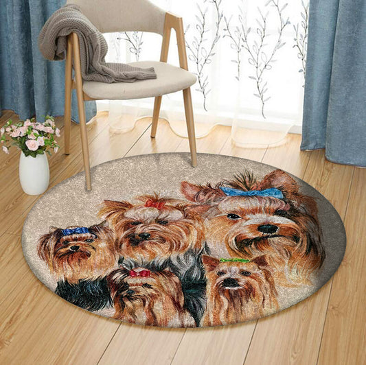 Yorkshire Terrier HM0110101TM Round Area Rug