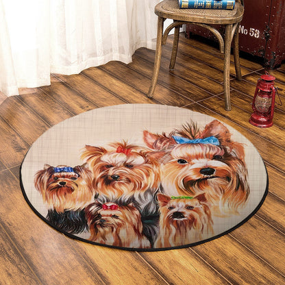 Yorkshire Terrier HM0110101TM Round Area Rug