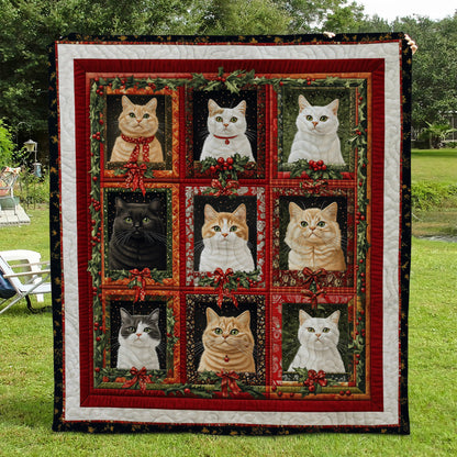 Yuletide Cats Quilted Blanket NCU0TL1684