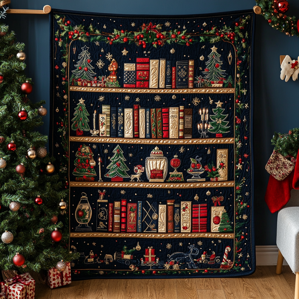 Yuletide Tales Quilted Blanket NCU0VH1096