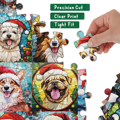 Merry Christmas Dogs Advent Calendar Jigsaw Puzzle 1000 Pieces