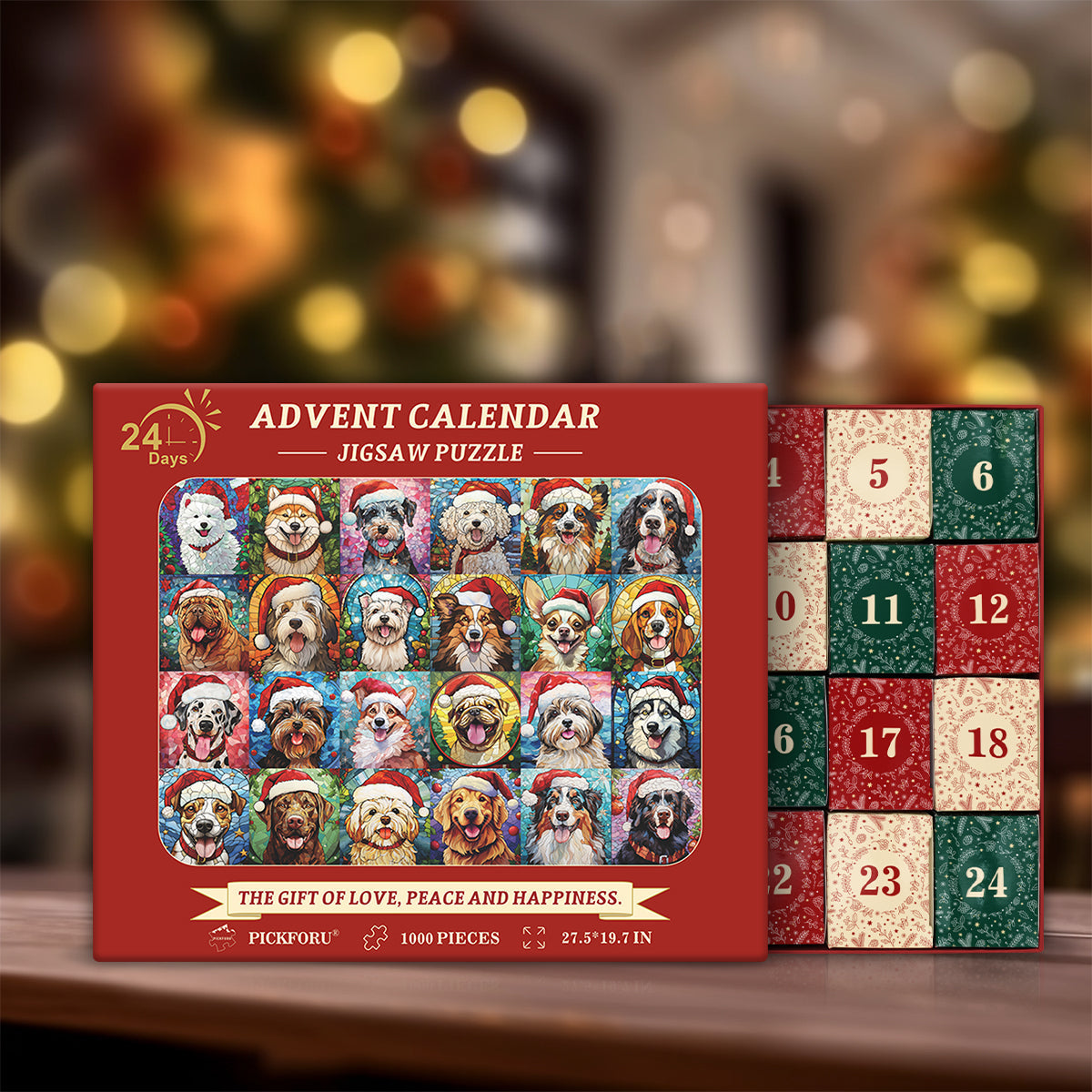 Merry Christmas Dogs Advent Calendar Jigsaw Puzzle 1000 Pieces