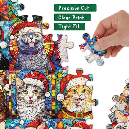 Merry Christmas Cats Advent Calendar Jigsaw Puzzle 1000 Pieces