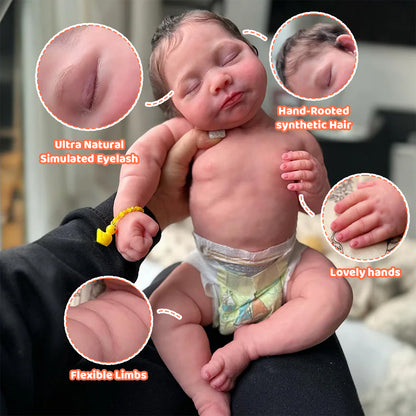 [Pre-order] 12''/16''/20'' Flexible Soft Newborn Full body Silicone Reborn Baby Doll Emily, Real Life Baby Doll Boy or Girl with Feeding Kit & Gift Box