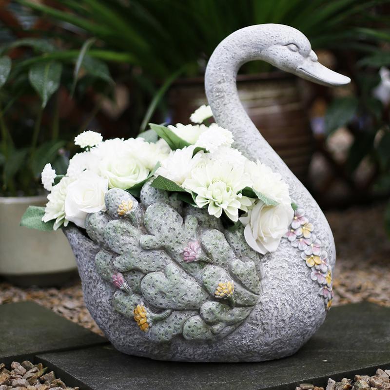 Extra Large Swan Flower Pot, Animal Statue for Garden Ornament, Swan Statues, Villa Courtyard Decor, Outdoor Decoration Ideas, Garden Ideas