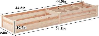 Wooden Raised Garden Bed, Outdoor Garden Bed Planter Box Garden Planters for Vegetables, Flowers, Herbs, 91.5