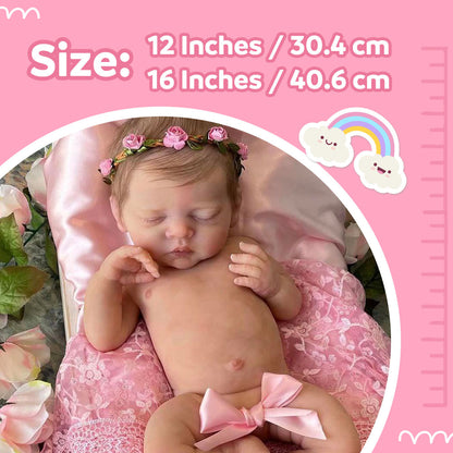 12"&16" Flexible Full Body Silicone Reborn Baby Doll Girl Retaneu