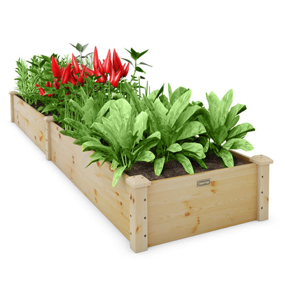 Wooden Raised Garden Bed Outdoor Wood Planter Box for Vegetables Flowers Fruit