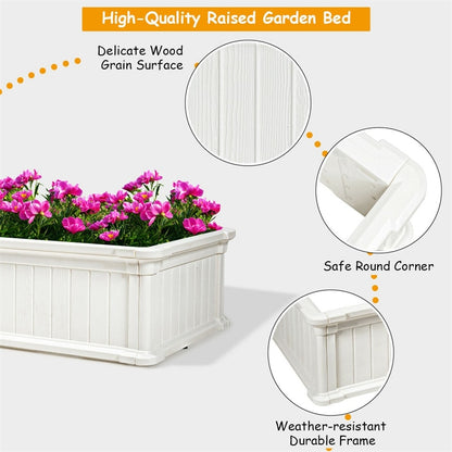 2 PCS Raised Garden Bed Outdoor Rectangle Plant Box