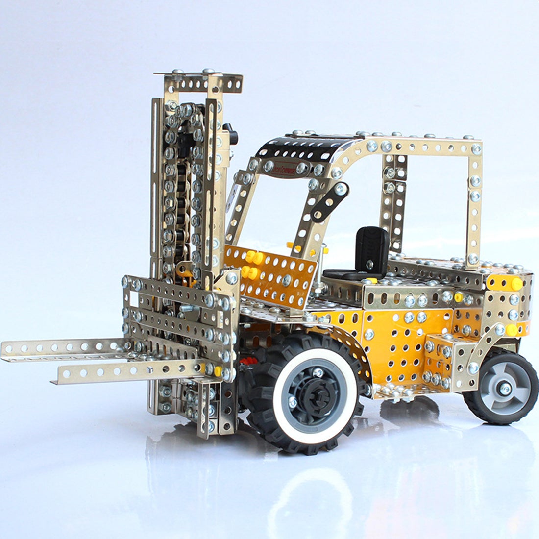 Forklift Model Kit - DIY Your Own Forklift - Metal Assembly Construction Vehicle Toy 1300Pcs